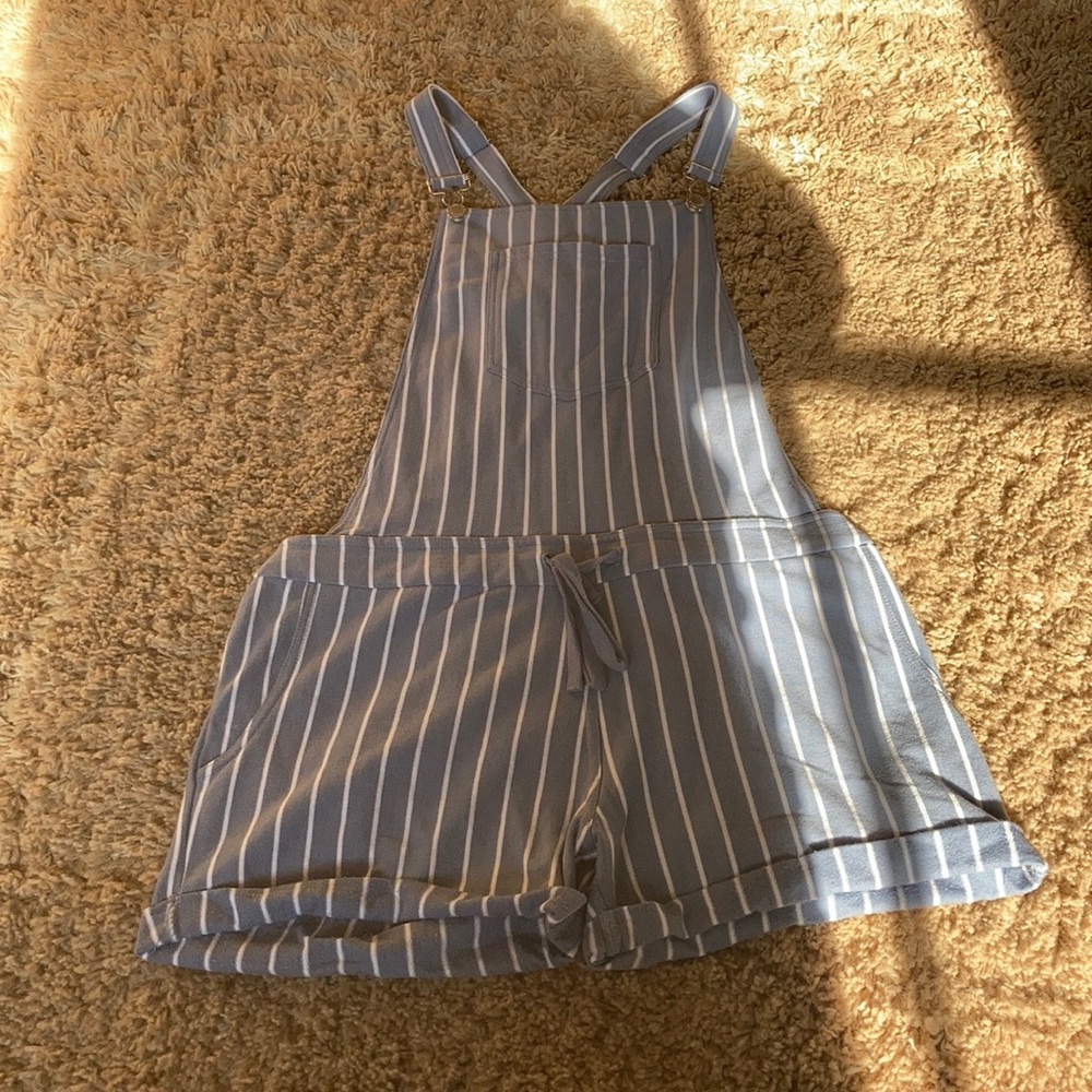 Blue and white overalls (shorts), cotton